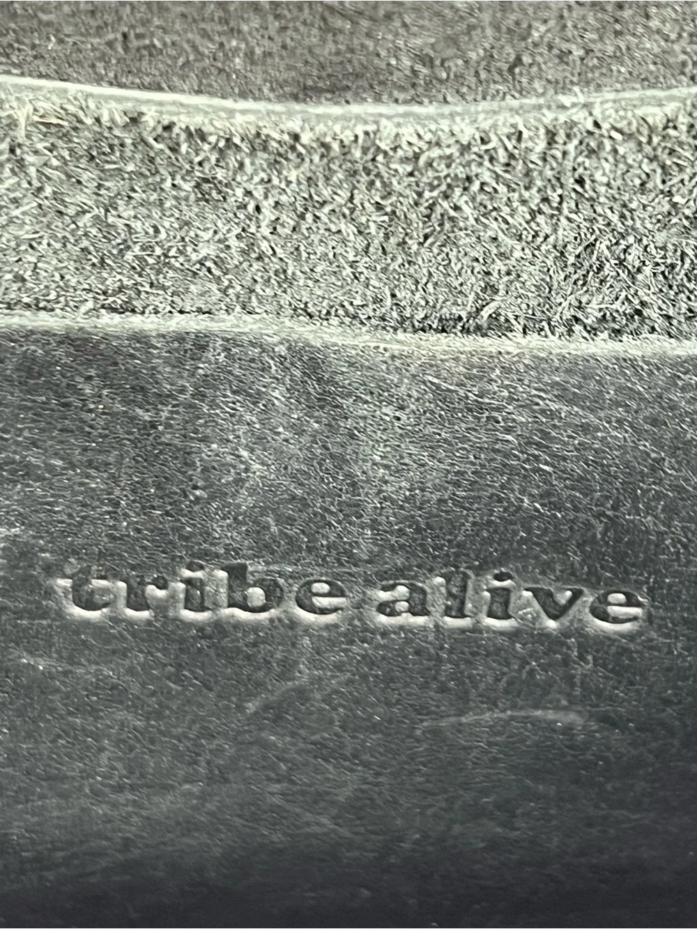 Tribe Alive Leather Luxe Black Genuine Leather Ring-Handle Handbag